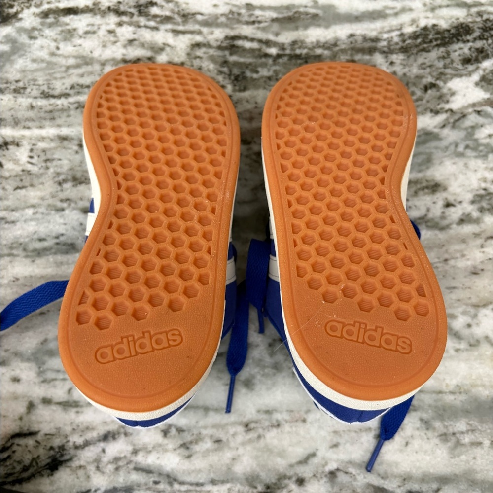 adidas Kids Royal Blue Sneakers with White Stripes - Picture 8 of 8